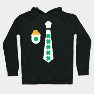 St Patricks Day Tie shamrock tuxedo Suit pocket with St patricks day gold coins Hoodie